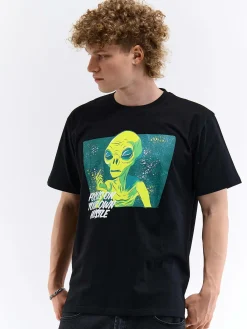 GATE Bawełniana koszulka z nadrukiem| Koszulki·Koszulki ☀️|Koszulki·Koszulki Z Nadrukiem