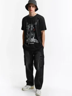 GATE Bawełniana koszulka z nadrukiem| Koszulki·Koszulki ☀️|Koszulki·Koszulki Z Nadrukiem