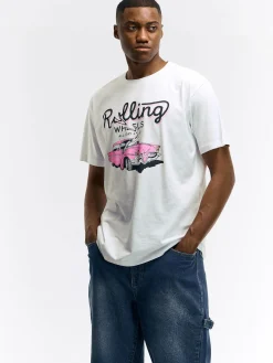 GATE Bawełniana koszulka z nadrukiem| Koszulki·Koszulki ☀️|Koszulki·Koszulki Z Nadrukiem