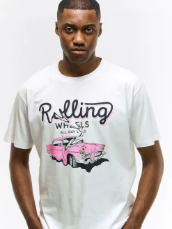 GATE Bawełniana koszulka z nadrukiem| Koszulki·Koszulki ☀️|Koszulki·Koszulki Z Nadrukiem