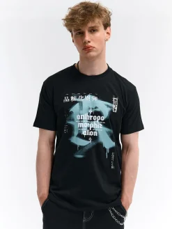 GATE Bawełniana koszulka z nadrukiem| Koszulki·Koszulki ☀️|Koszulki·Koszulki Z Nadrukiem