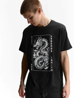 GATE Bawełniana koszulka z nadrukiem| Koszulki·Koszulki ☀️|Koszulki·Koszulki Z Nadrukiem