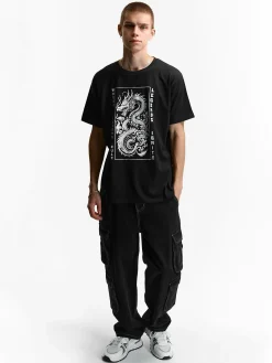 GATE Bawełniana koszulka z nadrukiem| Koszulki·Koszulki ☀️|Koszulki·Koszulki Z Nadrukiem