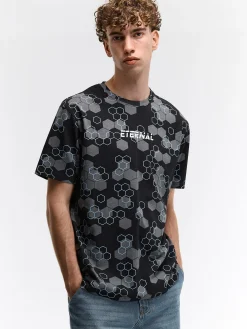 GATE Bawełniana koszulka z nadrukiem| Koszulki·Koszulki ☀️|Koszulki·Koszulki Z Nadrukiem