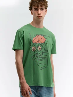 GATE Bawełniana koszulka z nadrukiem| Koszulki·Koszulki ☀️|Koszulki·Koszulki Z Nadrukiem