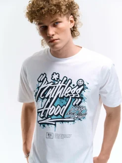 GATE Bawełniana koszulka z nadrukiem| Koszulki·Koszulki ☀️|Koszulki·Koszulki Z Nadrukiem