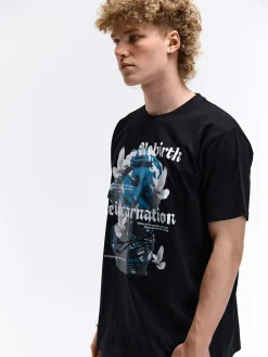 GATE Bawełniana koszulka z nadrukiem| Koszulki·Koszulki ☀️|Koszulki·Koszulki Z Nadrukiem