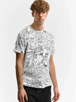 GATE Bawełniana koszulka z nadrukiem| Koszulki·Koszulki ☀️|Koszulki·Koszulki Z Nadrukiem