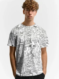 GATE Bawełniana koszulka z nadrukiem| Koszulki·Koszulki ☀️|Koszulki·Koszulki Z Nadrukiem