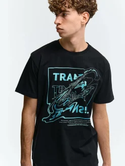 GATE Bawełniana koszulka z nadrukiem| Koszulki·Koszulki ☀️|Koszulki·Koszulki Z Nadrukiem