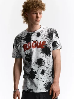 GATE Bawełniana koszulka z nadrukiem| Koszulki·Koszulki ☀️|Koszulki·Koszulki Z Nadrukiem