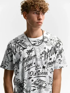 GATE Bawełniana koszulka z nadrukiem| Koszulki·Koszulki ☀️|Koszulki·Koszulki Z Nadrukiem