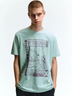 GATE Bawełniana koszulka z nadrukiem| Koszulki·Koszulki ☀️|Koszulki·Koszulki Z Nadrukiem