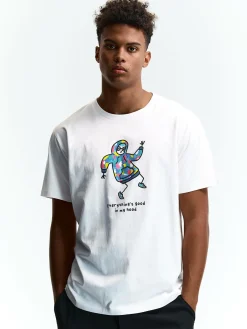 GATE Bawełniana koszulka z nadrukiem| Koszulki·Koszulki ☀️|Koszulki·Koszulki Z Nadrukiem