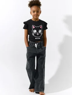 GATE Bawełniana koszulka z nadrukiem|Dzieci Dziewczynki·Koszulki I Topy