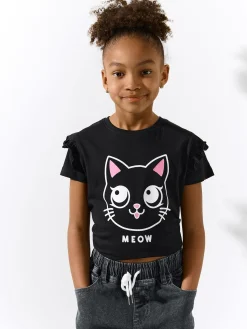 GATE Bawełniana koszulka z nadrukiem|Dzieci Dziewczynki·Koszulki I Topy