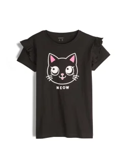 GATE Bawełniana koszulka z nadrukiem|Dzieci Dziewczynki·Koszulki I Topy