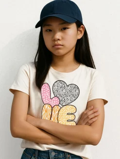 GATE Bawełniana koszulka z nadrukiem|Dzieci Dziewczynki·Koszulki I Topy