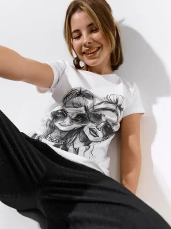 GATE Bawełniana koszulka z nadrukiem|Dzieci Dziewczynki·Koszulki I Topy