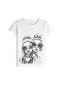 GATE Bawełniana koszulka z nadrukiem|Dzieci Dziewczynki·Koszulki I Topy