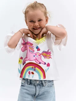 GATE Bawełniana koszulka z nadrukiem|Dzieci Dziewczynki·Koszulki I Topy