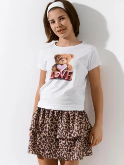 GATE Bawełniana koszulka z nadrukiem|Dzieci Dziewczynki·Koszulki I Topy