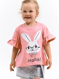 GATE Bawełniana koszulka z nadrukiem|Dzieci Dziewczynki·Koszulki I Topy