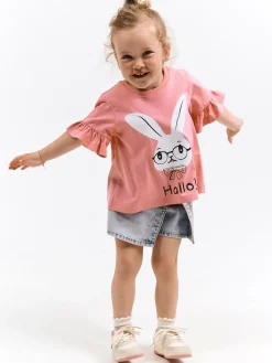 GATE Bawełniana koszulka z nadrukiem|Dzieci Dziewczynki·Koszulki I Topy