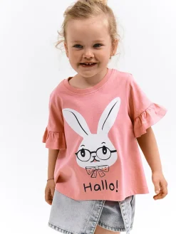 GATE Bawełniana koszulka z nadrukiem|Dzieci Dziewczynki·Koszulki I Topy