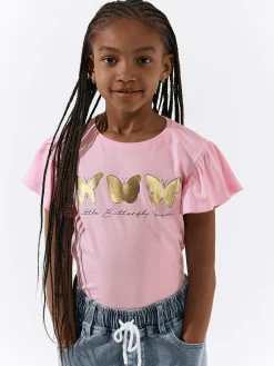 GATE Bawełniana koszulka z nadrukiem|Dzieci Dziewczynki·Koszulki I Topy