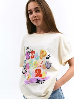 GATE Bawełniana koszulka z nadrukiem|Dzieci Dziewczynki·Koszulki I Topy