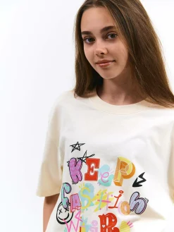 GATE Bawełniana koszulka z nadrukiem|Dzieci Dziewczynki·Koszulki I Topy