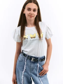 GATE Bawełniana koszulka z nadrukiem|Dzieci Dziewczynki·Koszulki I Topy