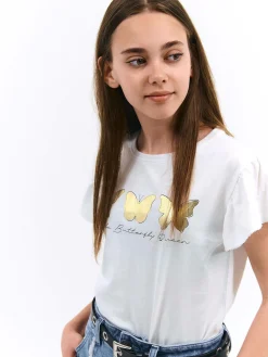 GATE Bawełniana koszulka z nadrukiem|Dzieci Dziewczynki·Koszulki I Topy