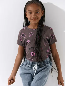 GATE Bawełniana koszulka z nadrukiem|Dzieci Dziewczynki·Koszulki I Topy