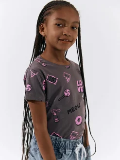 GATE Bawełniana koszulka z nadrukiem|Dzieci Dziewczynki·Koszulki I Topy