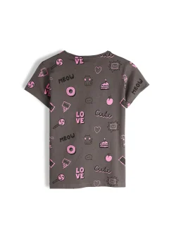 GATE Bawełniana koszulka z nadrukiem|Dzieci Dziewczynki·Koszulki I Topy