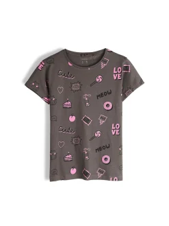 GATE Bawełniana koszulka z nadrukiem|Dzieci Dziewczynki·Koszulki I Topy