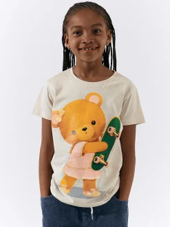 GATE Bawełniana koszulka z nadrukiem|Dzieci Dziewczynki·Koszulki I Topy