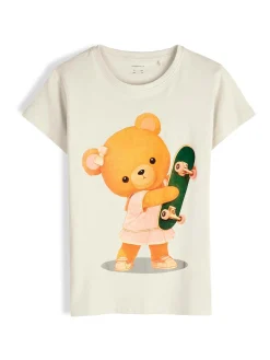 GATE Bawełniana koszulka z nadrukiem|Dzieci Dziewczynki·Koszulki I Topy