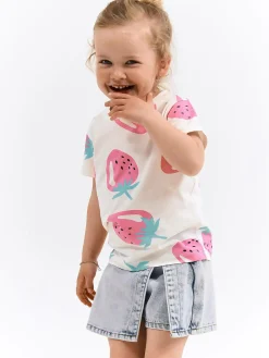 GATE Bawełniana koszulka z nadrukiem|Dzieci Dziewczynki·Koszulki I Topy