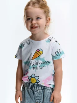 GATE Bawełniana koszulka z nadrukiem|Dzieci Dziewczynki·Koszulki I Topy