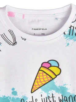 GATE Bawełniana koszulka z nadrukiem|Dzieci Dziewczynki·Koszulki I Topy