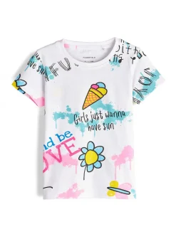 GATE Bawełniana koszulka z nadrukiem|Dzieci Dziewczynki·Koszulki I Topy