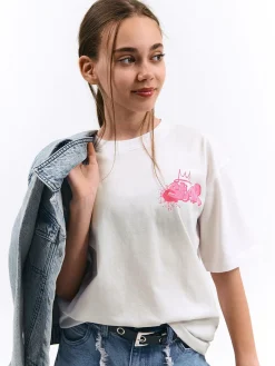 GATE Bawełniana koszulka z nadrukiem|Dzieci Dziewczynki·Koszulki I Topy