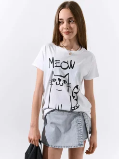 GATE Bawełniana koszulka z nadrukiem|Dzieci Dziewczynki·Koszulki I Topy