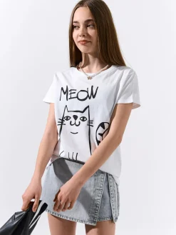 GATE Bawełniana koszulka z nadrukiem|Dzieci Dziewczynki·Koszulki I Topy