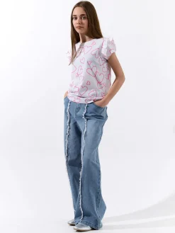 GATE Bawełniana koszulka z nadrukiem|Dzieci Dziewczynki·Koszulki I Topy