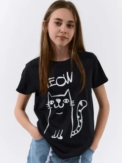 GATE Bawełniana koszulka z nadrukiem|Dzieci Dziewczynki·Koszulki I Topy