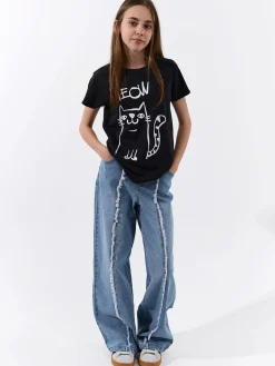 GATE Bawełniana koszulka z nadrukiem|Dzieci Dziewczynki·Koszulki I Topy